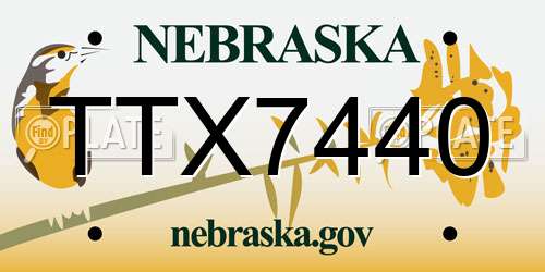 TTX7440 Nebraska License Plate