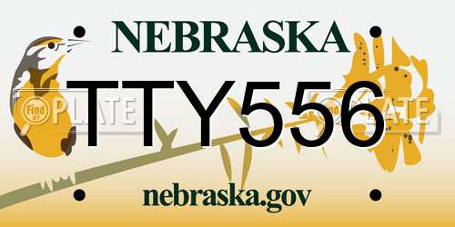 TTY556 Nebraska License Plate