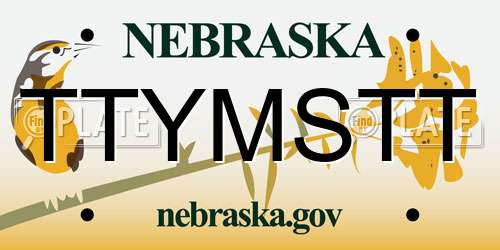 TTYMSTT Nebraska License Plate