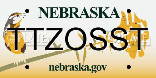 TTZOSST Nebraska License Plate