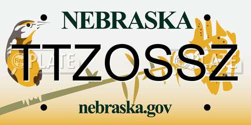 TTZOSSZ Nebraska License Plate