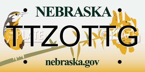 TTZOTTG Nebraska License Plate