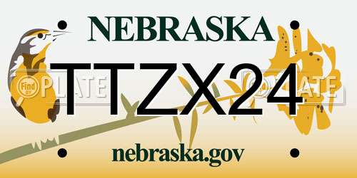 TTZX24 Nebraska License Plate