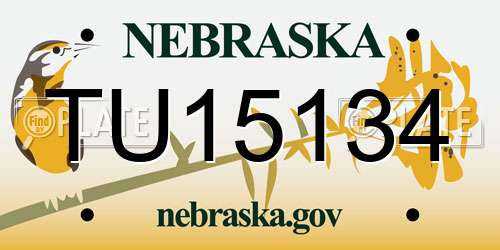 TU15134 Nebraska License Plate