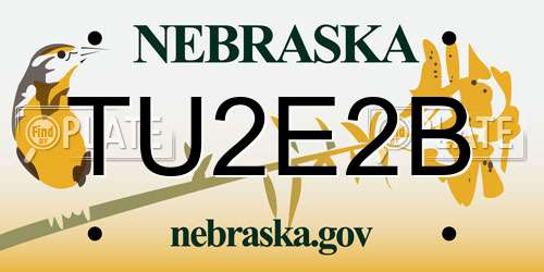 TU2E2B Nebraska License Plate
