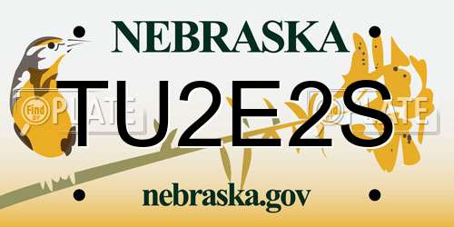 TU2E2S Nebraska License Plate