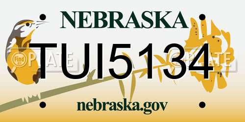 TUI5134 Nebraska License Plate