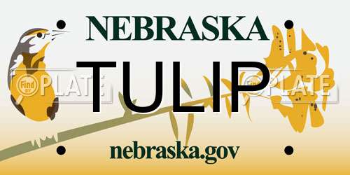 TULIP Nebraska License Plate