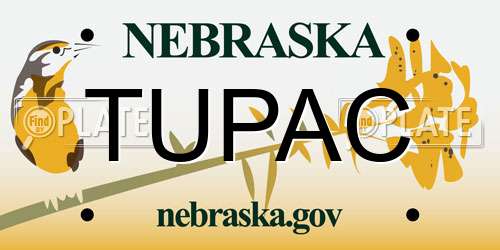 TUPAC Nebraska License Plate