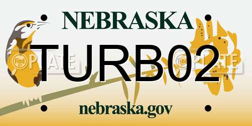 TURB02 Nebraska License Plate
