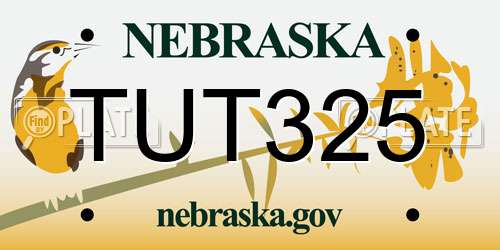 TUT325 Nebraska License Plate