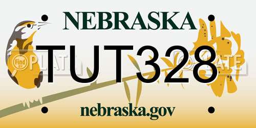 TUT328 Nebraska License Plate
