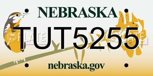 TUT5255 Nebraska License Plate