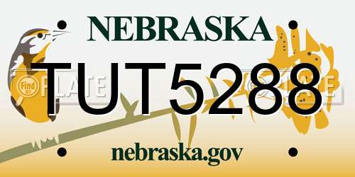 TUT5288 Nebraska License Plate