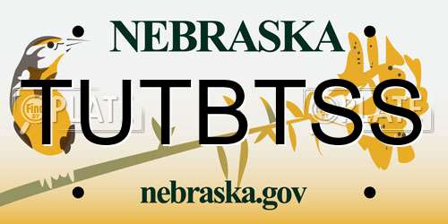 TUTBTSS Nebraska License Plate