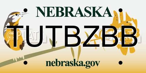 TUTBZBB Nebraska License Plate