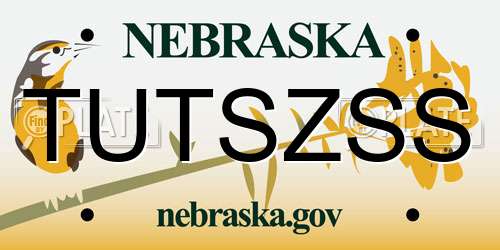 TUTSZSS Nebraska License Plate