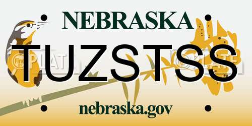 TUZSTSS Nebraska License Plate