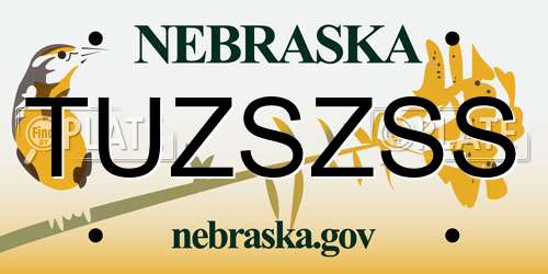 TUZSZSS Nebraska License Plate
