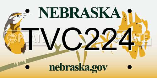 TVC224 Nebraska License Plate
