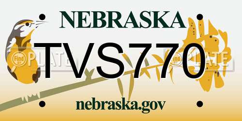 TVS770 Nebraska License Plate
