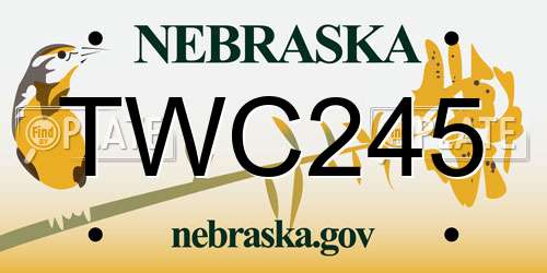 TWC245 Nebraska License Plate