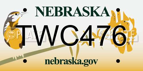 TWC476 Nebraska License Plate