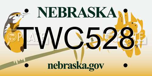 TWC528 Nebraska License Plate