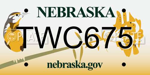 TWC675 Nebraska License Plate