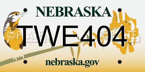TWE404 Nebraska License Plate
