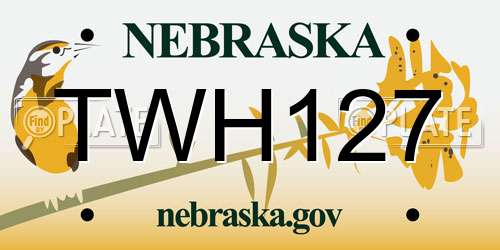 TWH127 Nebraska License Plate