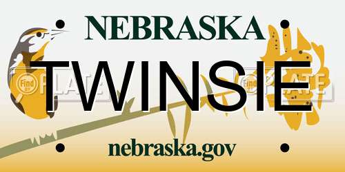TWINSIE Nebraska License Plate