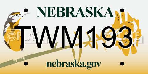 TWM193 Nebraska License Plate