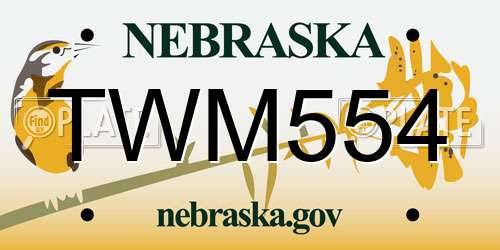 TWM554 Nebraska License Plate