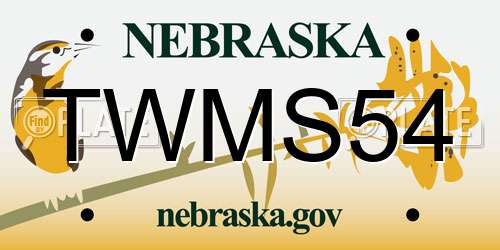 TWMS54 Nebraska License Plate