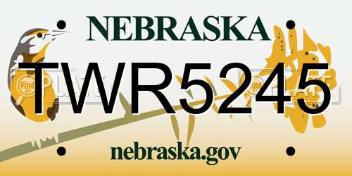 TWR5245 Nebraska License Plate