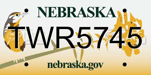 TWR5745 Nebraska License Plate