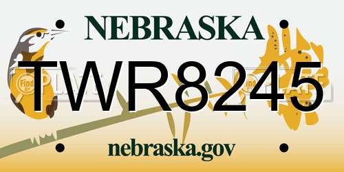TWR8245 Nebraska License Plate