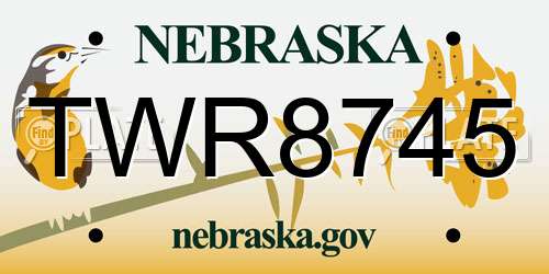 TWR8745 Nebraska License Plate