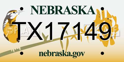 TX17149 Nebraska License Plate
