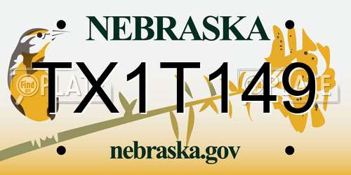 TX1T149 Nebraska License Plate