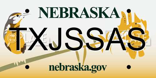TXJSSAS Nebraska License Plate