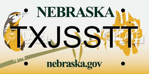 TXJSSTT Nebraska License Plate