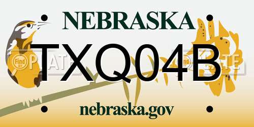 TXQ04B Nebraska License Plate