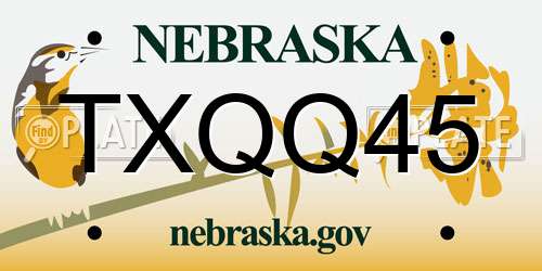 TXQQ45 Nebraska License Plate