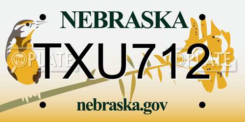 TXU712 Nebraska License Plate