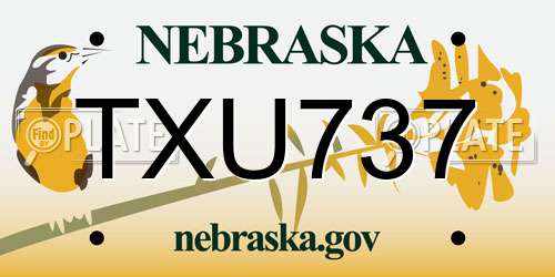 TXU737 Nebraska License Plate