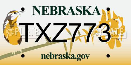 TXZ773 Nebraska License Plate