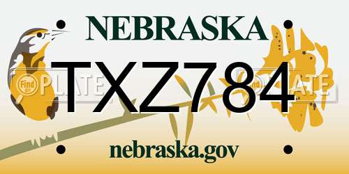 TXZ784 Nebraska License Plate