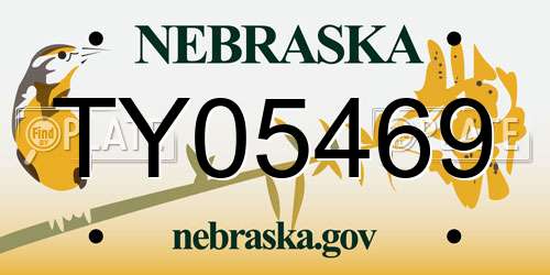 TY05469 Nebraska License Plate